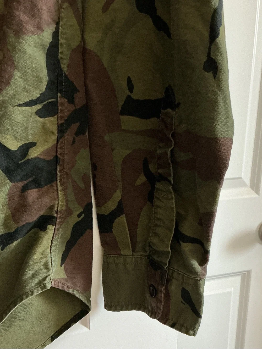 J. Crew Men's Camo Button-Front Shirt Jacket in Olive & Brown